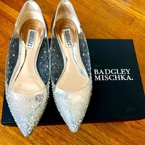 Badgley Mischka Pointed Toe Flat Crystals
